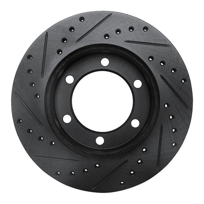 R1 Concepts R1 95-04 Toyota 4Runner Front Right Drilled & Slotted Black Brake Rotor