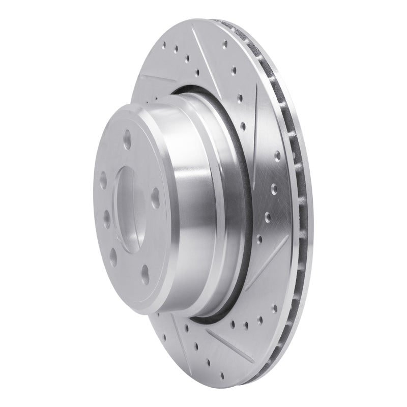 R1 Concepts R1 02-06 BMW X5 Rear Right Drilled & Slotted Silver Brake Rotor