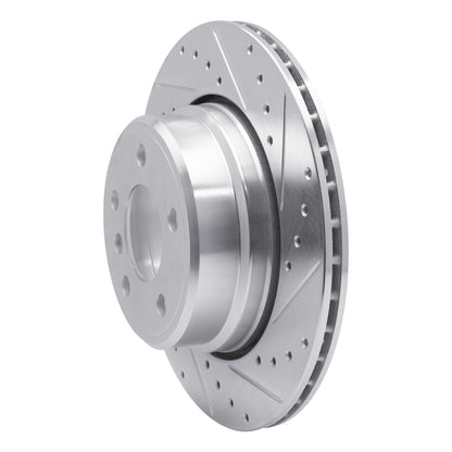 R1 Concepts R1 02-06 BMW X5 Rear Right Drilled & Slotted Silver Brake Rotor