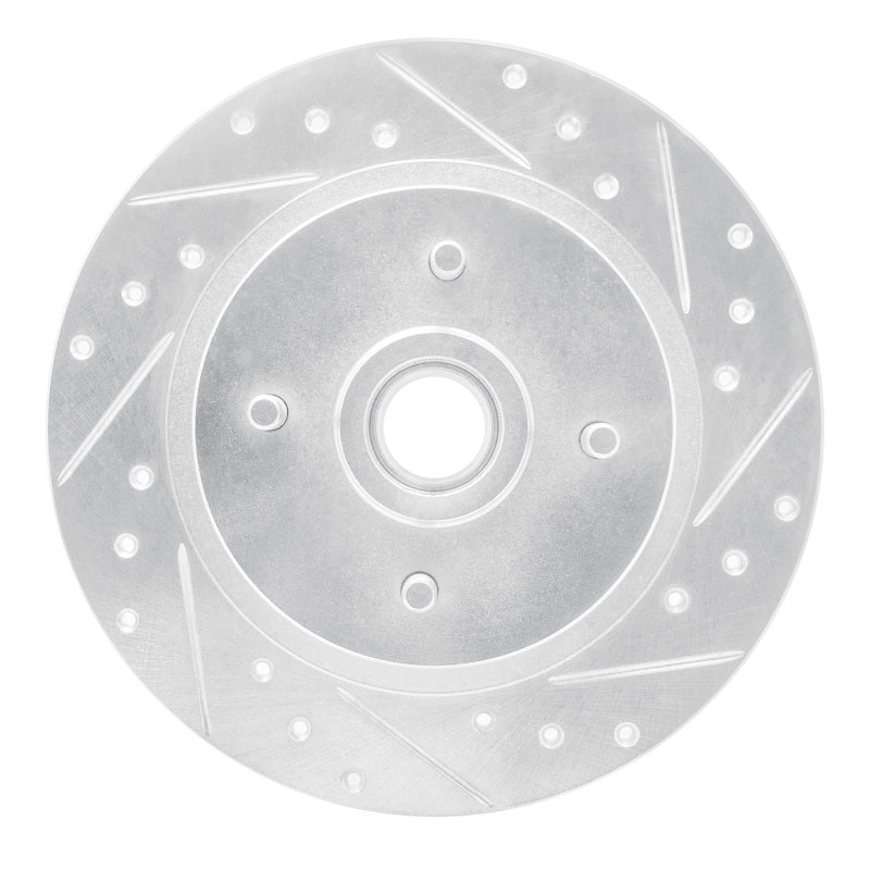 R1 Concepts R1 84-87 Nissan Maxima Rear Right Drilled & Slotted Silver Brake Rotor