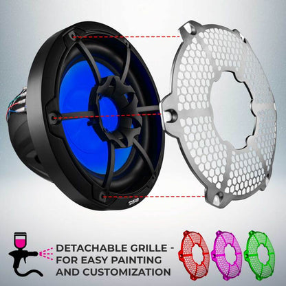 DS18 Subwoofer & Enclosure 10in 300 Watts RMS 4 ohm SVC Black w/ Covers