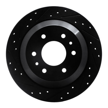 R1 Concepts R1 02-09 Buick Rainier Rear Left Drilled & Slotted Black Brake Rotor