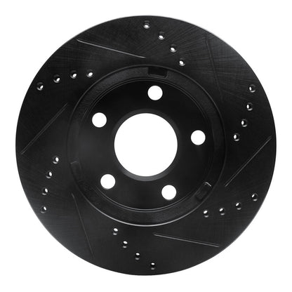 R1 Concepts R1 97-05 Chevrolet Classic Front Left Drilled & Slotted Black Brake Rotor