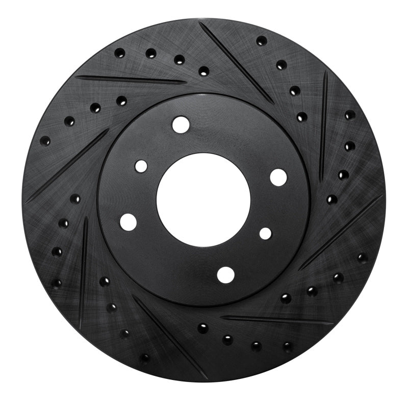 R1 Concepts R1 93-06 Infiniti G20 Front Right Drilled & Slotted Black Brake Rotor