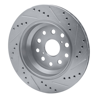 R1 Concepts R1 07-17 Lexus LS460 Rear Left Drilled & Slotted Silver Brake Rotor