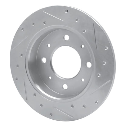 R1 Concepts R1 04-09 Kia Spectra5 Rear Left Drilled & Slotted Silver Brake Rotor