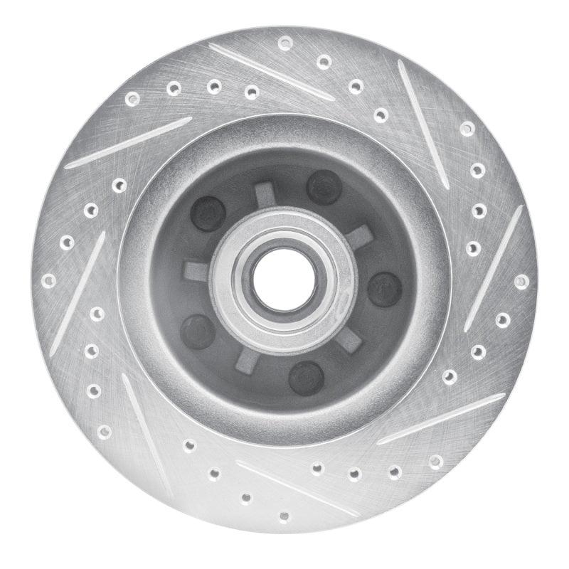 R1 Concepts R1 1969-1996 Buick Riviera Front Left Drilled & Slotted Silver Brake Rotor