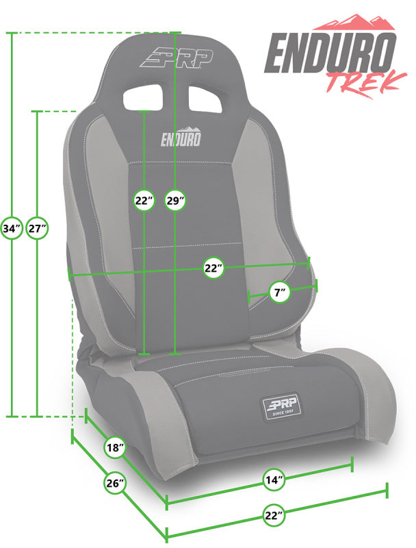PRP Seats PRP 97-02 Jeep Wrangler TJ Enduro Elite Suspension Seat Trek Edition Kit
