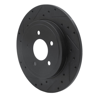 R1 Concepts R1 05-08 Ford Escape Rear Left Drilled & Slotted Black Brake Rotor