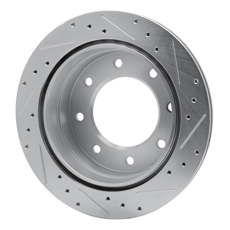 R1 Concepts R1 00-11 Cadillac DTS Rear Left Drilled & Slotted Silver Brake Rotor