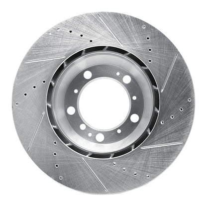 R1 Concepts R1 99-23 Porsche 911 Left Rear Drilled & Slotted Silver Brake Rotor