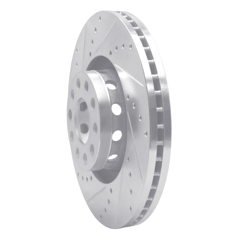 R1 Concepts R1 00-03 Audi A8 Front Left Drilled & Slotted Silver Brake Rotor