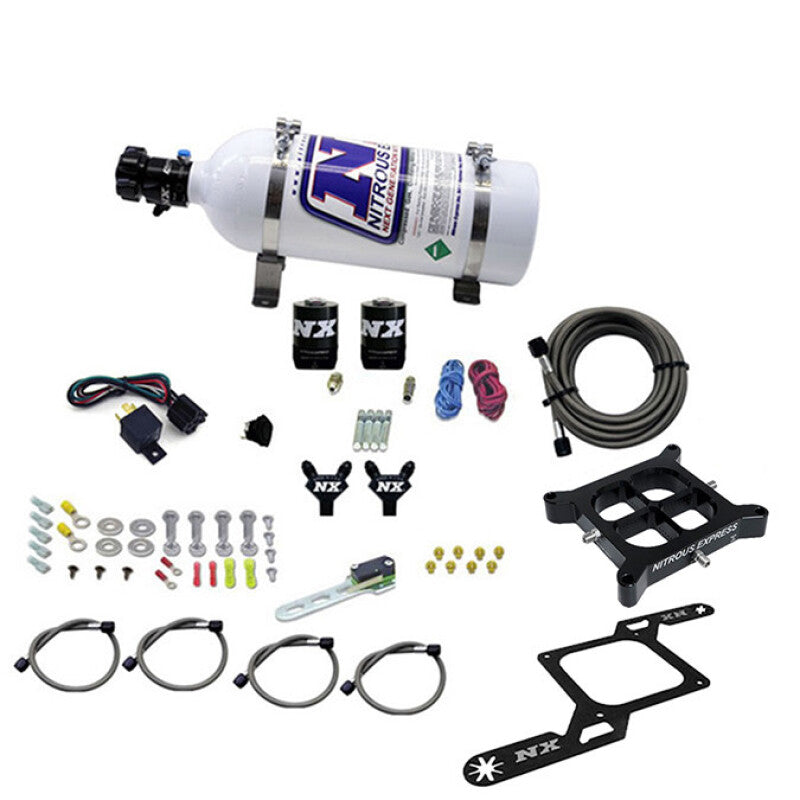 Nitrous Express 4150 Billet Crossbar Pro-Power Nitrous Kit (100-500HP) w/5lb Bottle
