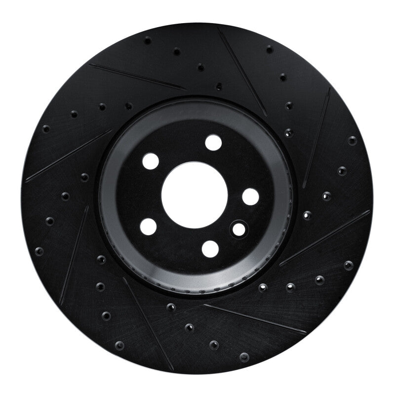 R1 Concepts R1 20-25 Jaguar E-Pace Front Right Drilled & Slotted Black Brake Rotor