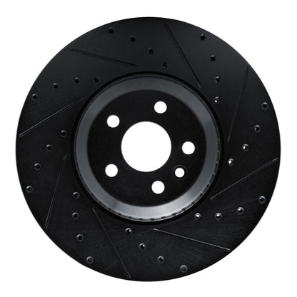 R1 Concepts R1 20-25 Jaguar E-Pace Front Right Drilled & Slotted Black Brake Rotor