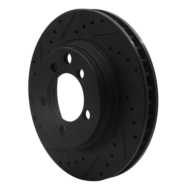 R1 Concepts R1 74-81 Dodge Ramcharger 4WD Front Left Drilled & Slotted Black Brake Rotor