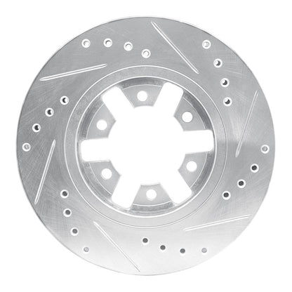 R1 Concepts R1 85-12 Nissan NP300 (Mexico) Front Left Drilled & Slotted Silver Brake Rotor