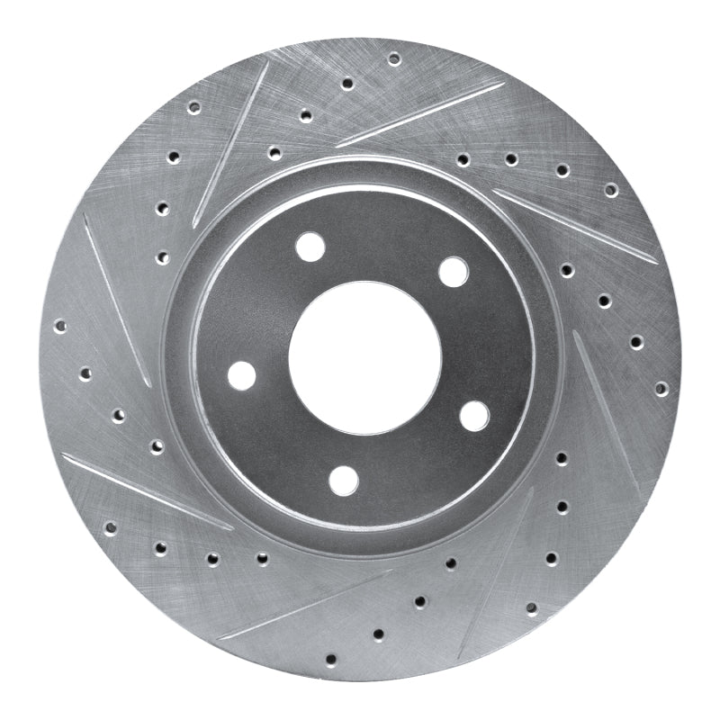 R1 Concepts R1 98-06 Jaguar XJR Front Left Drilled & Slotted Silver Brake Rotor
