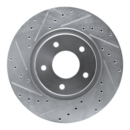 R1 Concepts R1 98-06 Jaguar XJR Front Left Drilled & Slotted Silver Brake Rotor