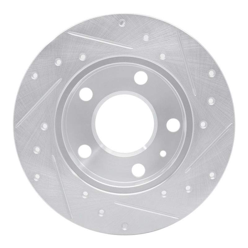 R1 Concepts R1 02-06 Audi A4 Quattro Rear Left Drilled & Slotted Silver Brake Rotor