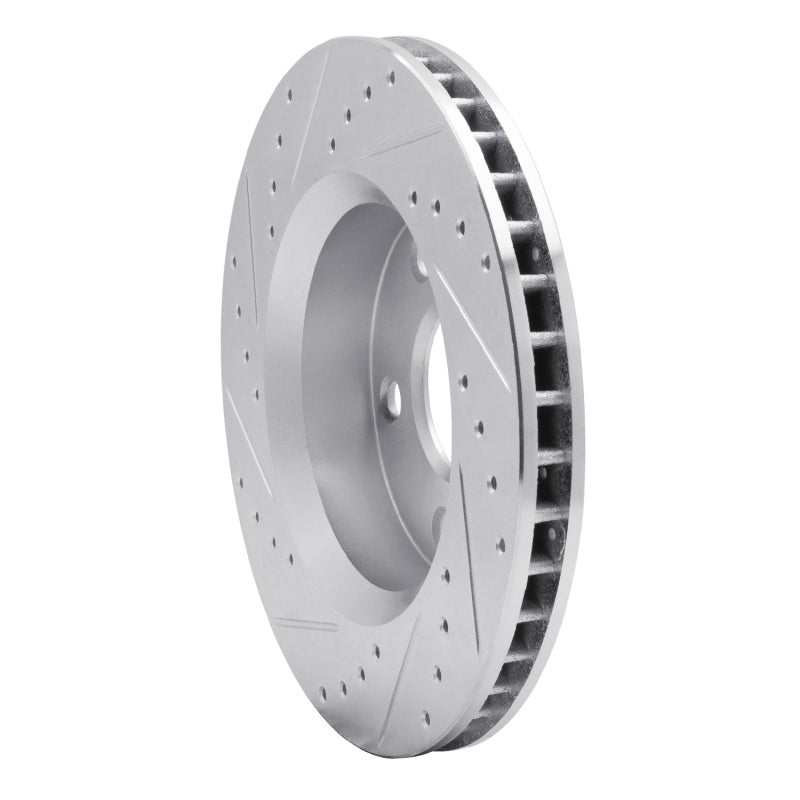 R1 Concepts R1 07-18 Jeep Wrangler Front Right Drilled & Slotted Silver Brake Rotor