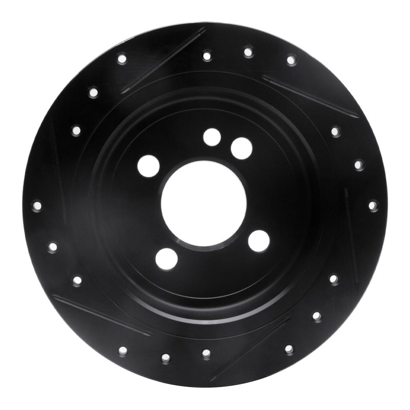 R1 Concepts R1 02-15 Mini Cooper (Excl Clubman) Rear Right Drilled & Slotted Black Brake Rotor