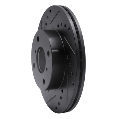 R1 Concepts R1 99-07 Suzuki Aerio Front Left Drilled & Slotted Black Brake Rotor