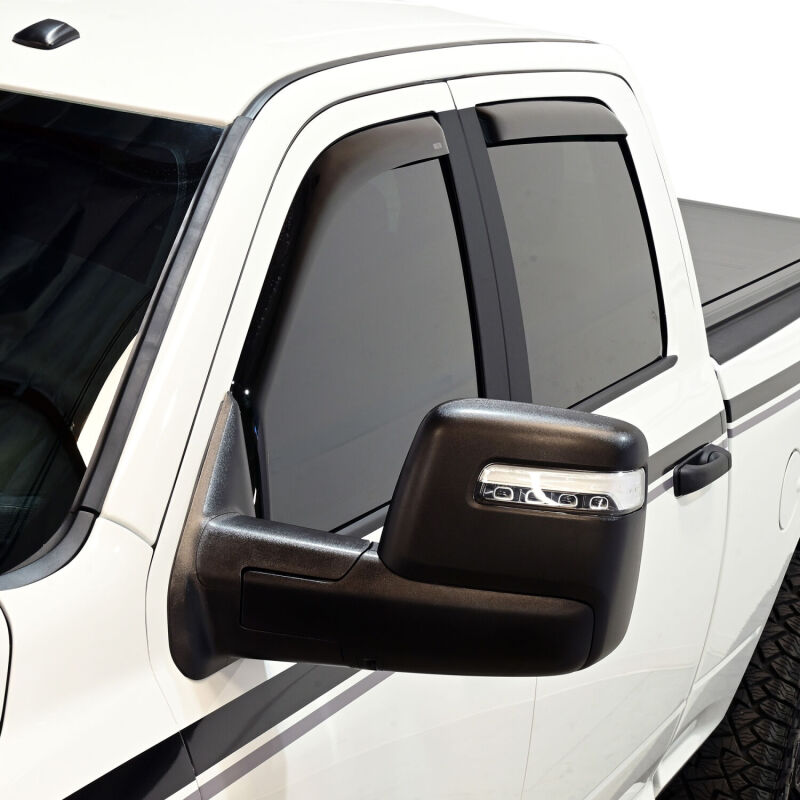 Westin 2009-2018 Dodge/Ram Crew Cab/Mega Cab In-Channel Wind Deflector 4pc - Smoke