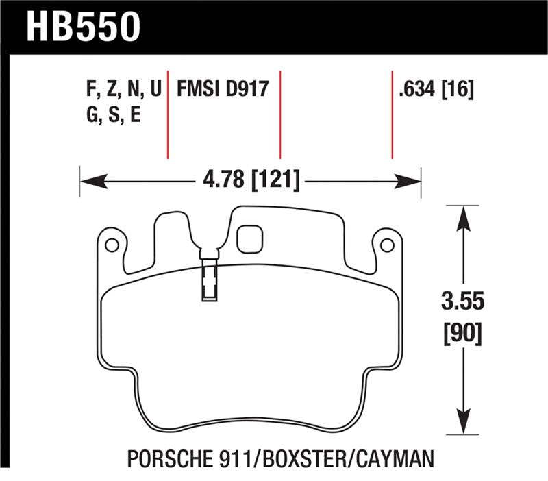 Hawk Performance Hawk 98-05 Porsche 911 Front & Rear / 00-07 Boxster / 06 Cayman Front DTC-60 Race Brake Pads