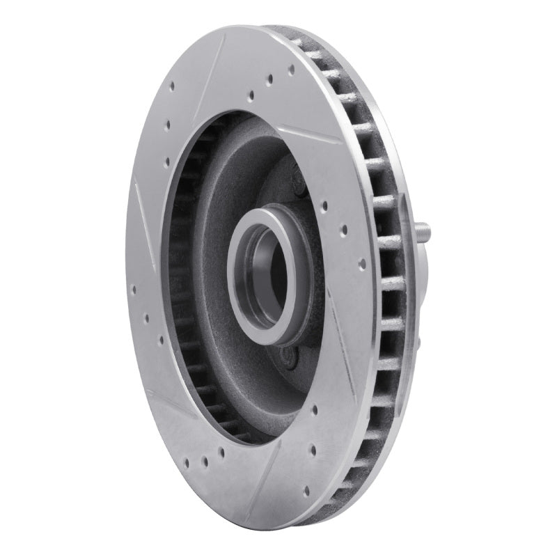 R1 Concepts R1 70-72 Ford LTD Front Right Drilled & Slotted Silver Brake Rotor