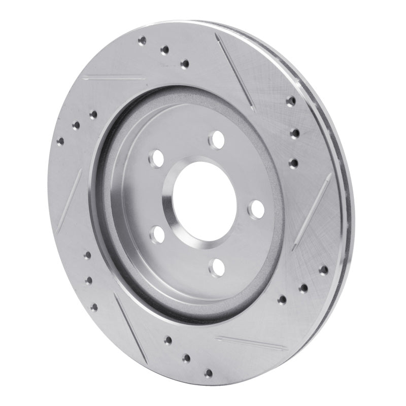 R1 Concepts R1 00-06 Ford Thunderbird Rear Left Drilled & Slotted Silver Brake Rotor