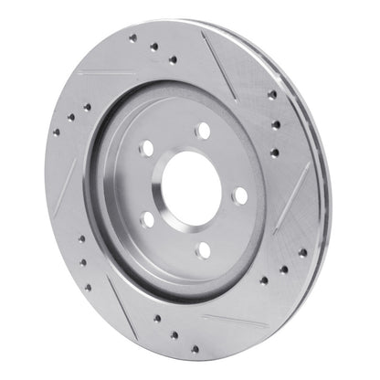 R1 Concepts R1 00-06 Ford Thunderbird Rear Left Drilled & Slotted Silver Brake Rotor