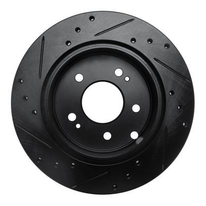 R1 Concepts R1 06-12 Mitsubishi Eclipse Rear Right Drilled & Slotted Black Brake Rotor