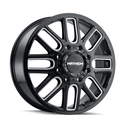 Mayhem 8107D Cogent Dually 20x8.25/8x210 BP/-192mm Offset/154.2mm Hub Black w/ Milled Spokes Wheel