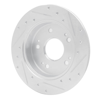 R1 Concepts R1 06-15 Honda Civic Si Rear Left Drilled & Slotted Silver Brake Rotor