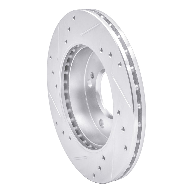 R1 Concepts R1 94-96 Nissan 240SX Front Right Drilled & Slotted Silver Brake Rotor