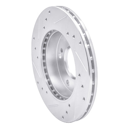 R1 Concepts R1 94-96 Nissan 240SX Front Right Drilled & Slotted Silver Brake Rotor