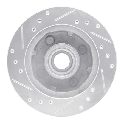 R1 Concepts R1 79-81 Ford Mustang Front Right Drilled & Slotted Silver Brake Rotor