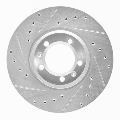 R1 Concepts R1 81-89 Alfa Romeo Milano Front Left Drilled & Slotted Silver Brake Rotor