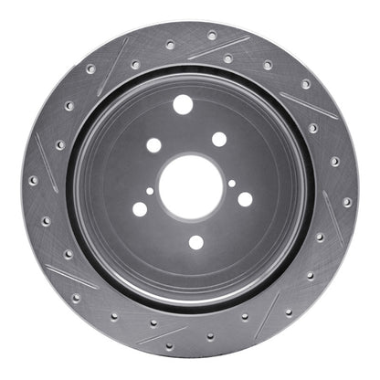 R1 Concepts R1 10-25 Scion FR-S Rear Right Drilled & Slotted Silver Brake Rotor