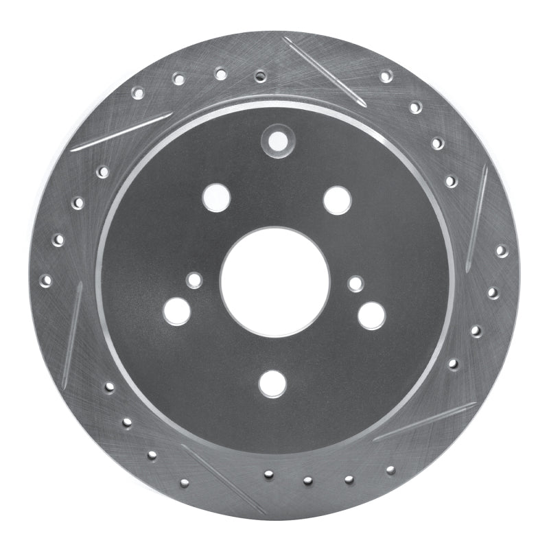 R1 Concepts R1 86-97 Toyota Previa Rear Right Drilled & Slotted Silver Brake Rotor
