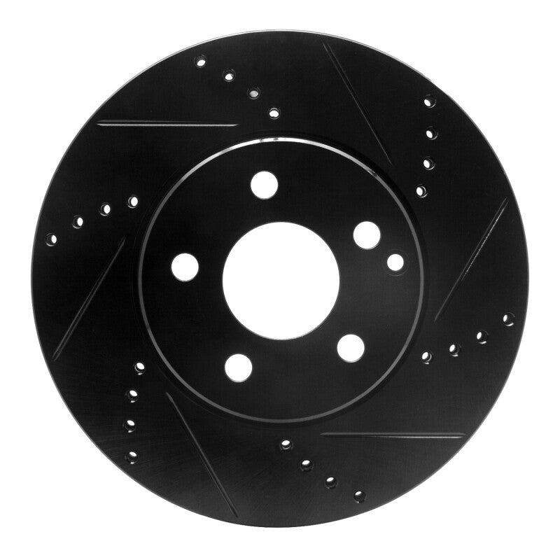 R1 Concepts R1 03-09 Mercedes-Benz E350 Front Right Drilled & Slotted Black Brake Rotor