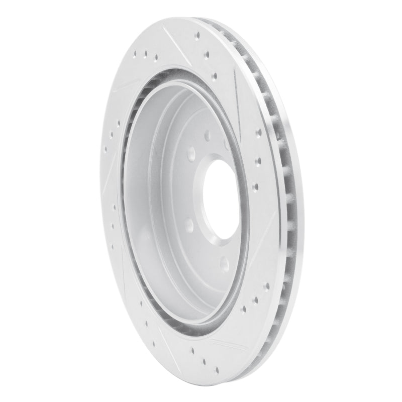 R1 Concepts R1 13-19 Cadillac ATS Rear Left Drilled & Slotted Silver Brake Rotor