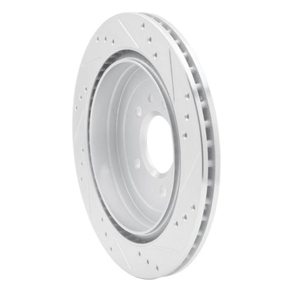 R1 Concepts R1 13-19 Cadillac ATS Rear Left Drilled & Slotted Silver Brake Rotor