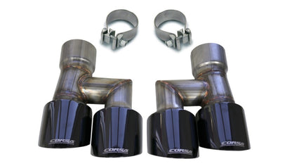 CORSA Performance Corsa 2018-2023 Ford Mustang Eco 2.3L Twin 4in Black PVD Pro-Series Tip Kit (Clamps Included)