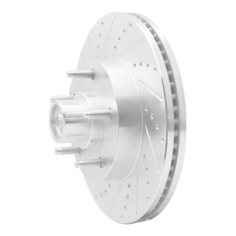 R1 Concepts R1 04-06 Ford E-150 Front Left Drilled & Slotted Silver Brake Rotor
