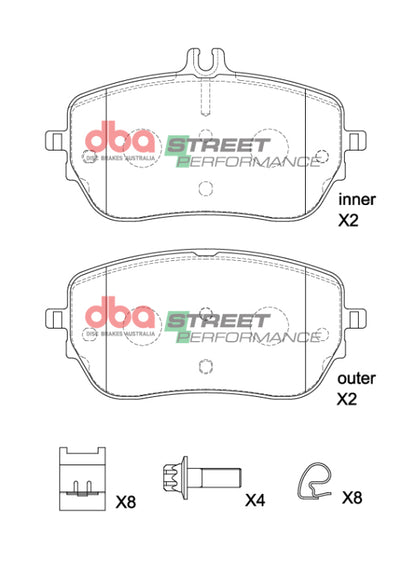 DBA 2020+ Mercedes-Benz CLA200 SP Performance Front Brake Pads