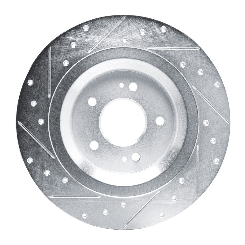 R1 Concepts R1 22-25 Hyundai Ioniq 5 Rear Right Drilled & Slotted Silver Brake Rotor