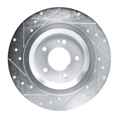 R1 Concepts R1 22-25 Hyundai Ioniq 5 Rear Right Drilled & Slotted Silver Brake Rotor