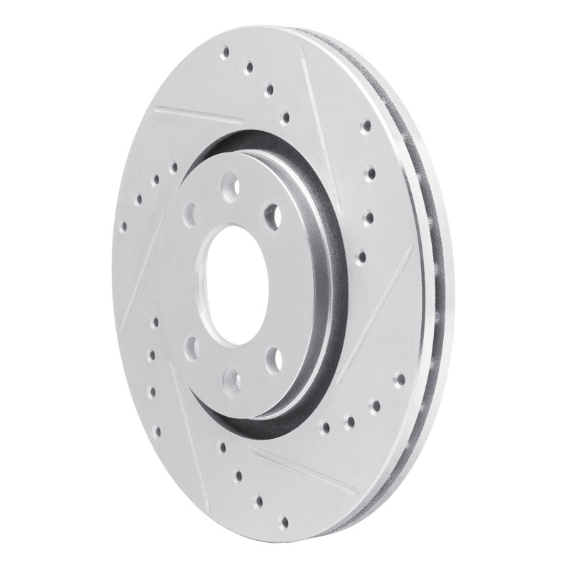 R1 Concepts R1 88-89 Eagle Medallion Front Right Drilled & Slotted Silver Brake Rotor